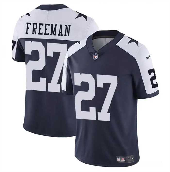 Men & Women & Youth Dallas Cowboys #27 Royce Freeman Navy White Thnaksgiving Vapor Untouchable Limited Stitched Football Jersey